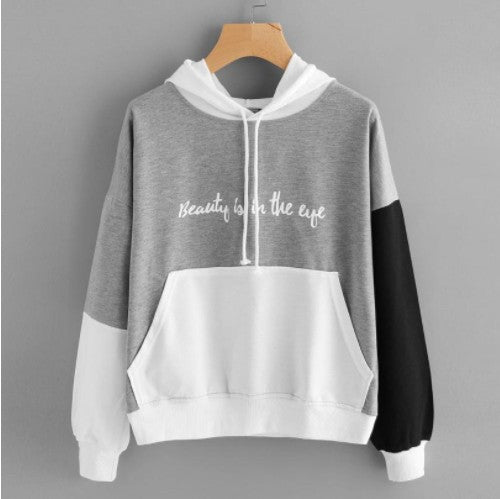 European And American Color Matching Hoodie