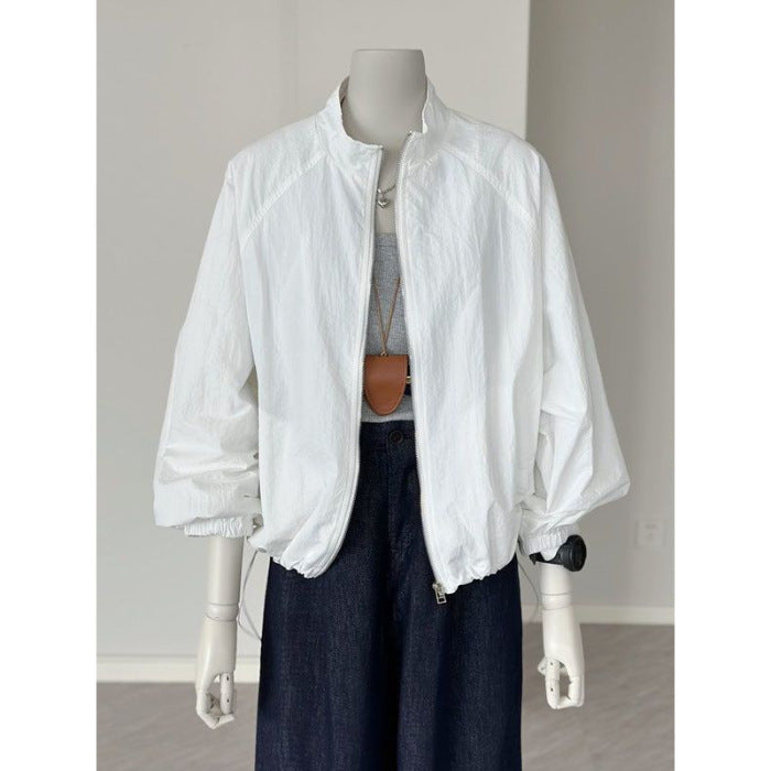 Basic Zippered Sun Protection Short Jacket Long