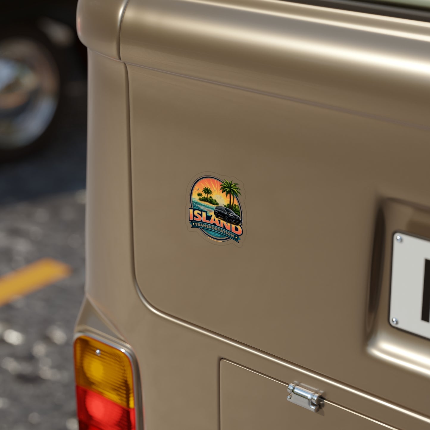Island Vacation Transportation and Courier Transparent Outdoor Stickers, Die-Cut, 1pcs