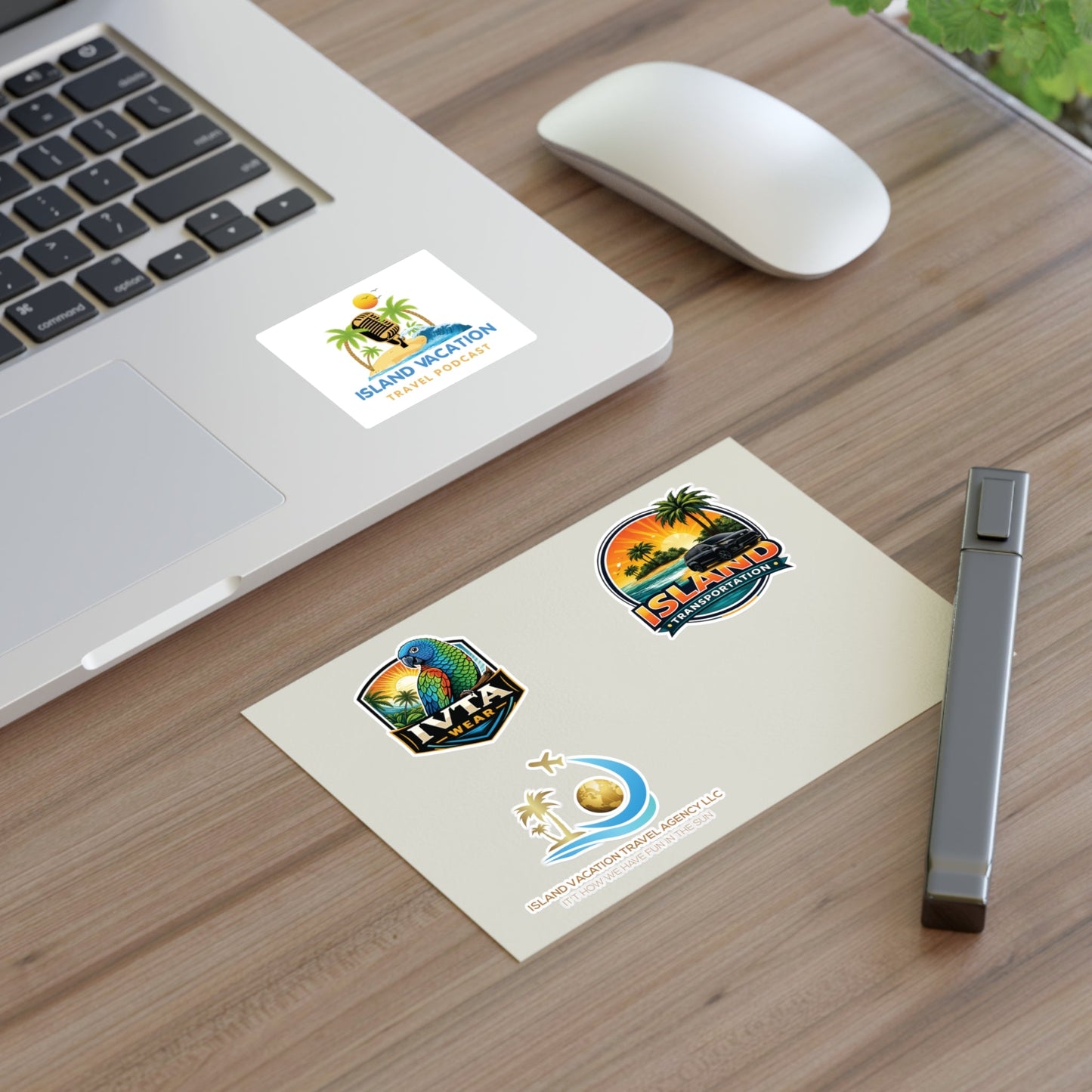 Island Vacation Travel Sticker Sheets | Tropical Luggage, Palm Trees, Sun Icons