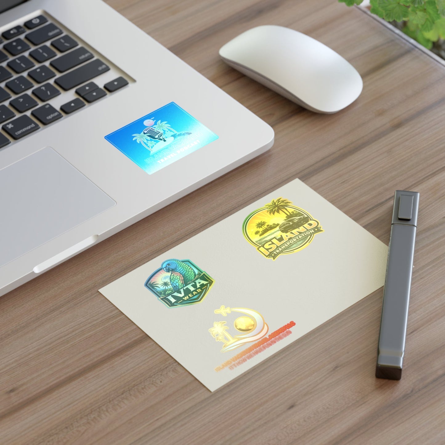 Island Vacation Travel Sticker Sheets | Tropical Luggage, Palm Trees, Sun Icons