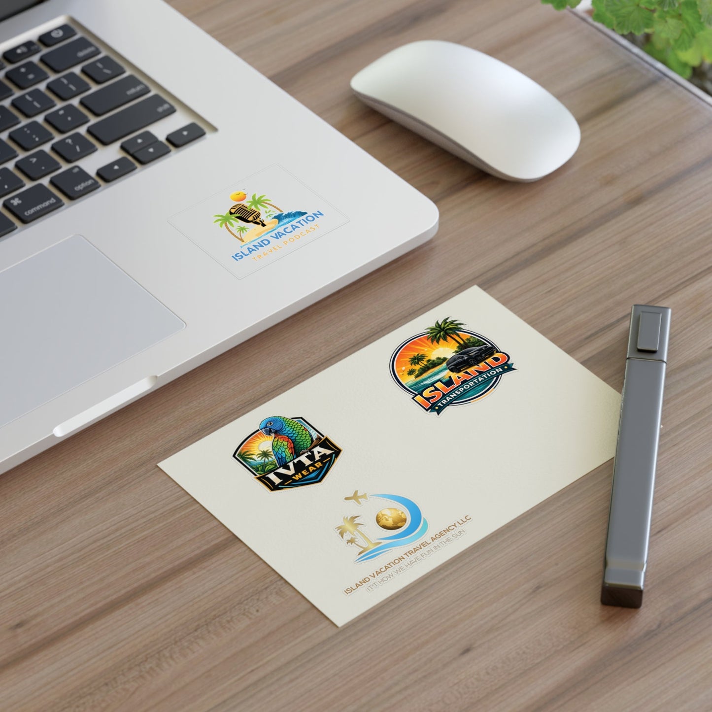 Island Vacation Travel Sticker Sheets | Tropical Luggage, Palm Trees, Sun Icons