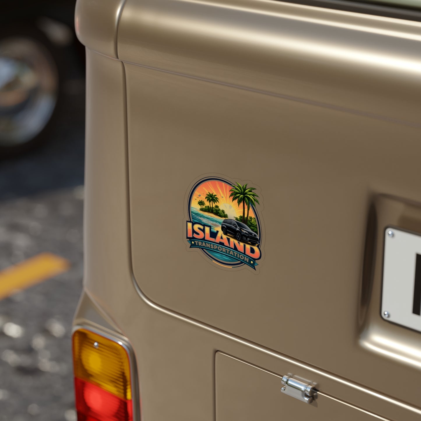 Island Vacation Transportation and Courier Transparent Outdoor Stickers, Die-Cut, 1pcs