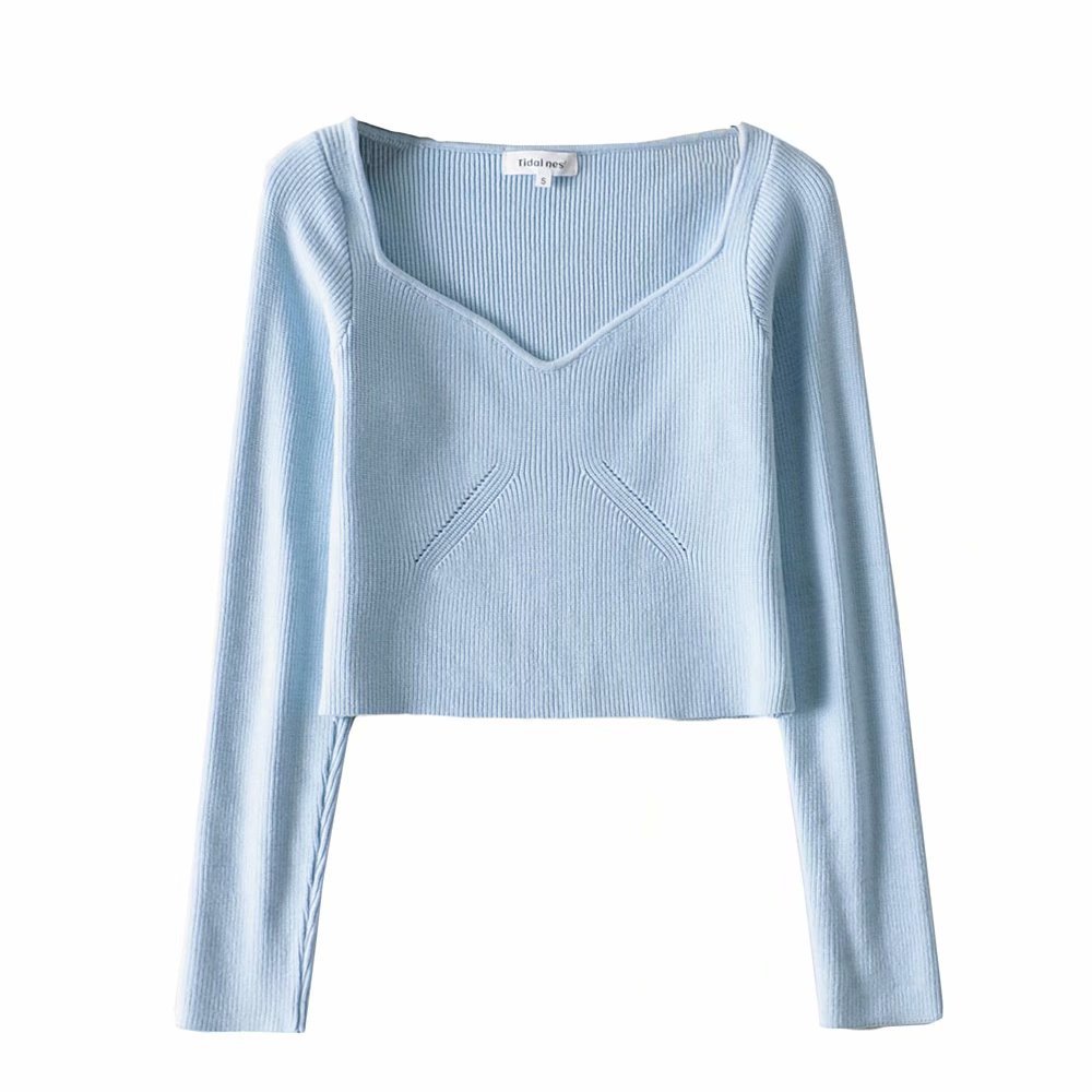 Casual Simple Solid Color Slim Knit Long Sleeves