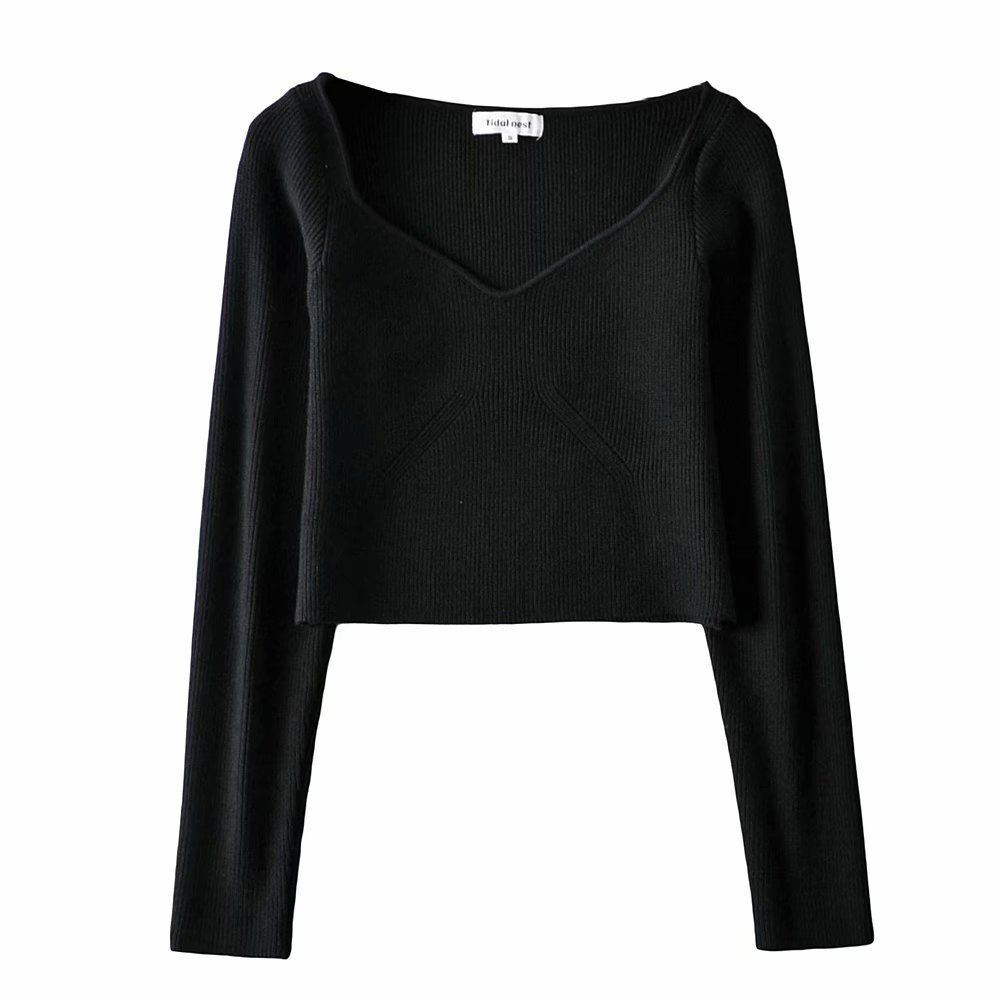 Casual Simple Solid Color Slim Knit Long Sleeves