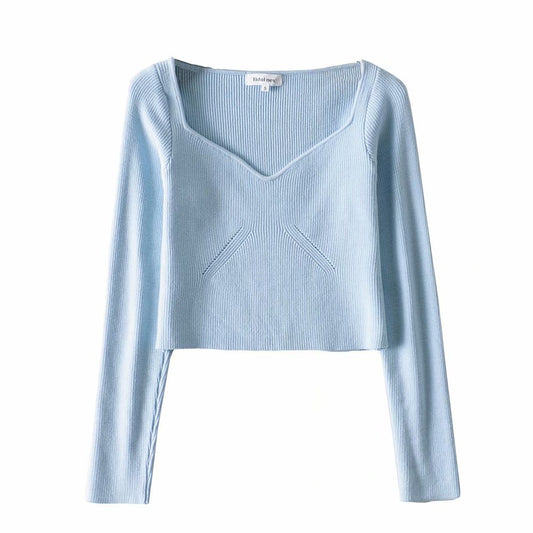 Casual Simple Solid Color Slim Knit Long Sleeves
