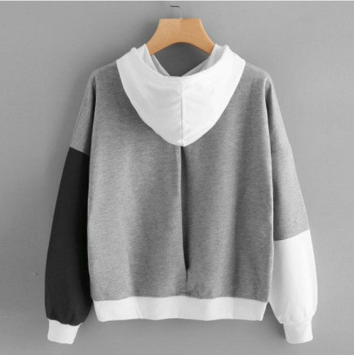 European And American Color Matching Hoodie