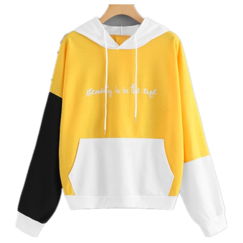 European And American Color Matching Hoodie