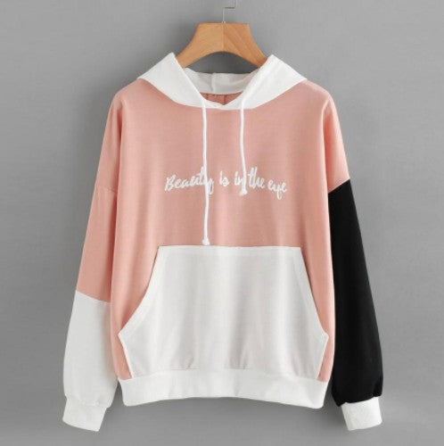 European And American Color Matching Hoodie