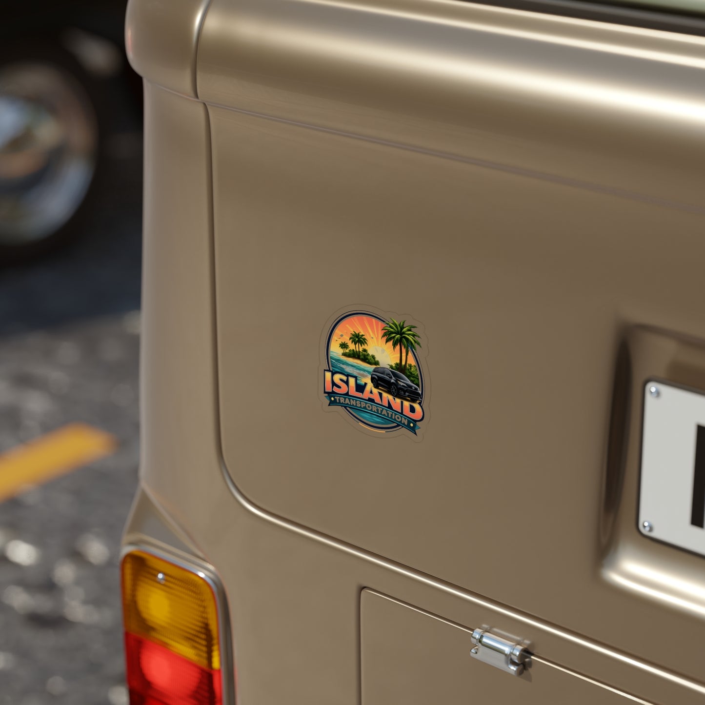 Island Vacation Transportation and Courier Transparent Outdoor Stickers, Die-Cut, 1pcs