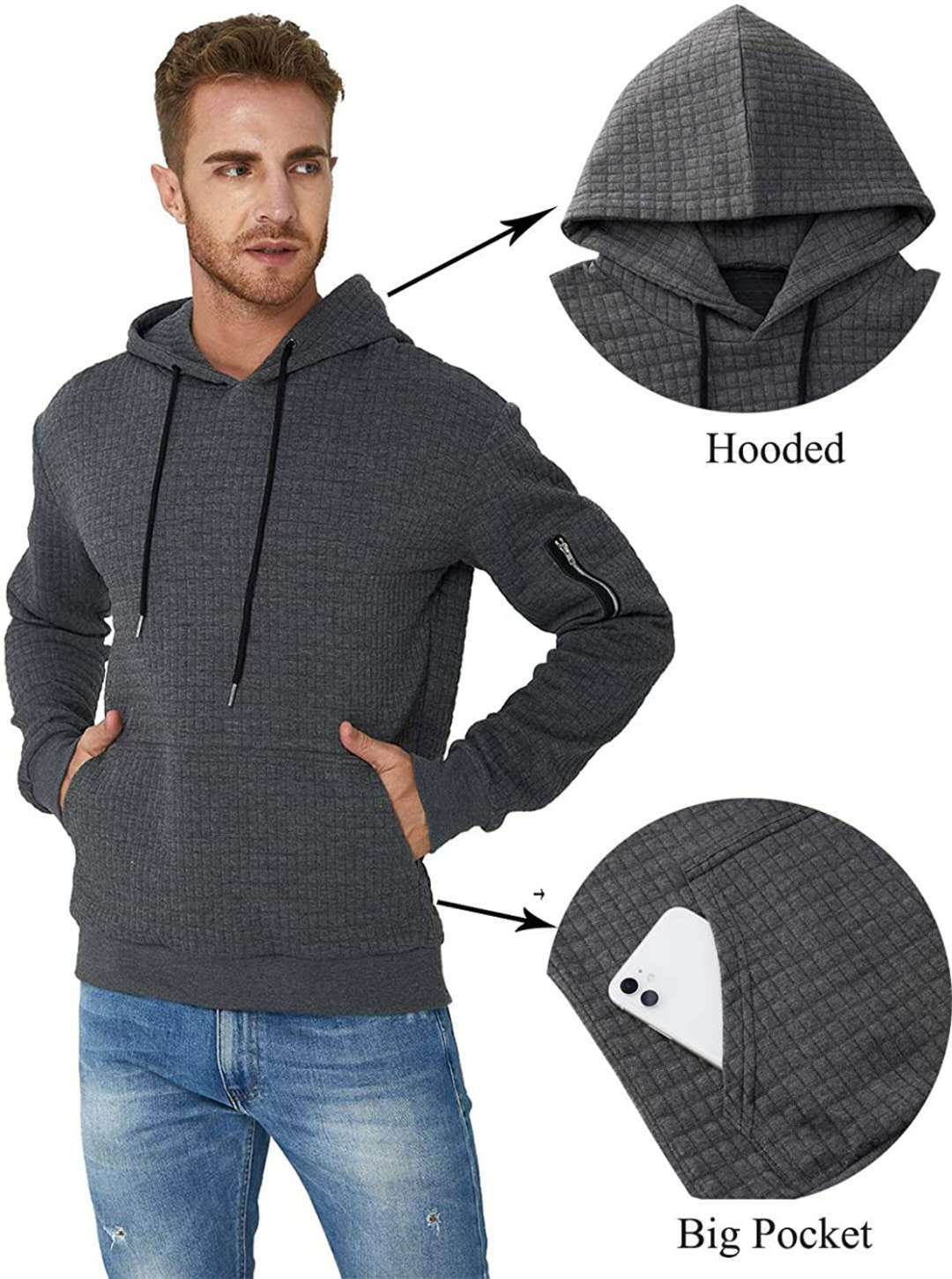 Hoodie Zip Pocket Hooded Sports Jacket
