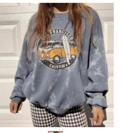 Automobile print basic hoodie
