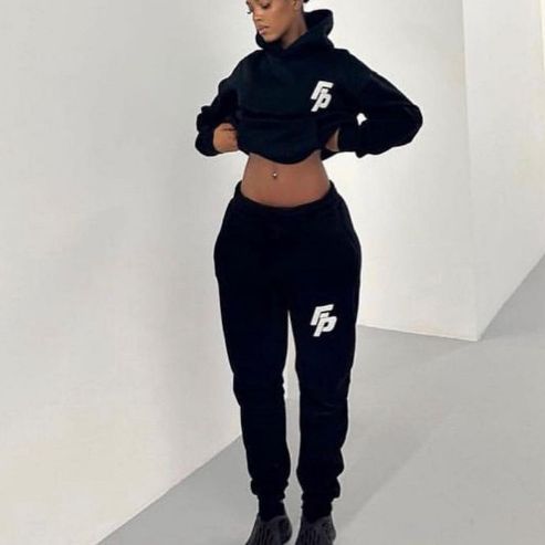 Long Sleeve Hooded Sweatshirt With Jogger Pants Two-Piece Set