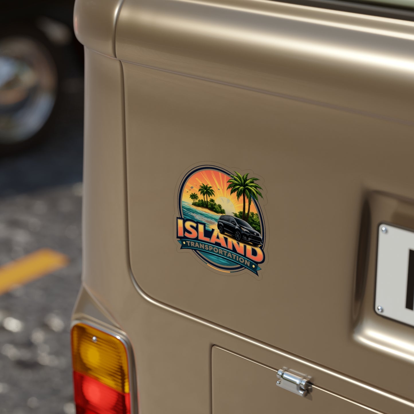 Island Vacation Transportation and Courier Transparent Outdoor Stickers, Die-Cut, 1pcs