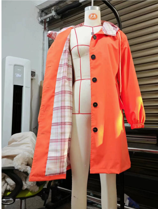 Oversized Women's Mid-Length Loose Windbreaker Jacket