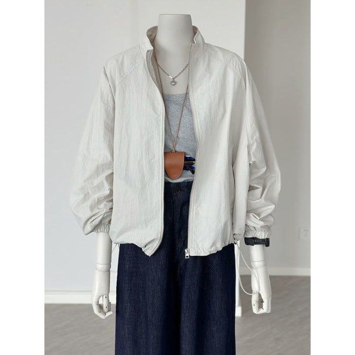 Basic Zippered Sun Protection Short Jacket Long